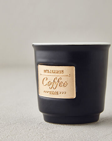 English Home Goldy New Bone China Espresso Fincan 90 ml Siyah-Gold