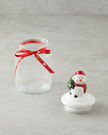 English Home Ginger Glow Cam Kavanoz 950 ml Beyaz - Kırmızı