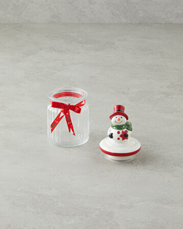 English Home Snow Smile Cam Kavanoz 230 ml Beyaz - Kırmızı