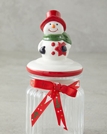 English Home Snow Smile Cam Kavanoz 230 ml Beyaz - Kırmızı