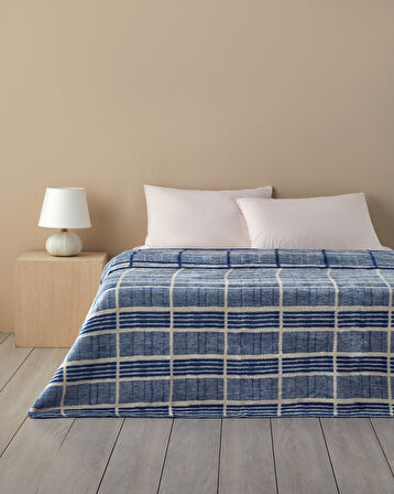 English Home Menor Raya Akrilik Çift Kişilik Battaniye 200x220 cm Indigo-Mavi