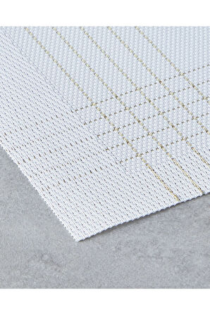 Lea Pvc 4'lü Amerikan Servis 30x45 cm Beyaz Gold