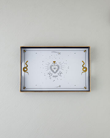 Talisman Heart PP Tepsi 44x30 cm Siyah-Gold