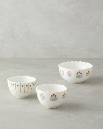 Retro Hearty New Bone China Kase 10 cm Beyaz - Mavi