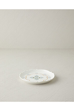 Retro Paisley New Bone China Pasta Tabağı 18 cm Beyaz - Mavi