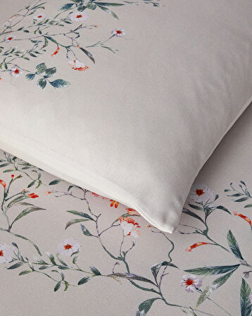 Harmony Garden Krep King Size Nevresim Takımı 240x220 cm Su Yeşili