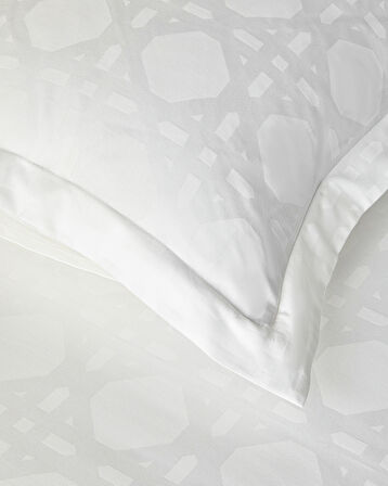 Verona Jakarlı Pamuk Saten King Size Nevresim Takımı 240x220 cm Kırık Beyaz