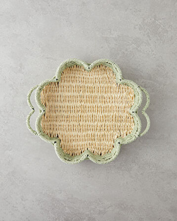 English Home Flore Kağıt İp Dekoratif Tepsi 30x5 cm Natural