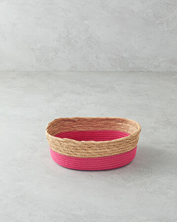 English Home Colorful Lines Kağıt İp Sepet Pembe
