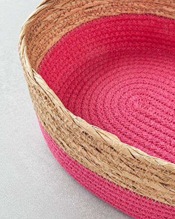 English Home Colorful Lines Kağıt İp Sepet Pembe