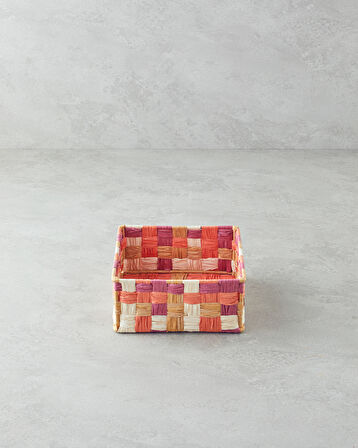 English Home Modern Square Kağıt İp Sepet Turuncu