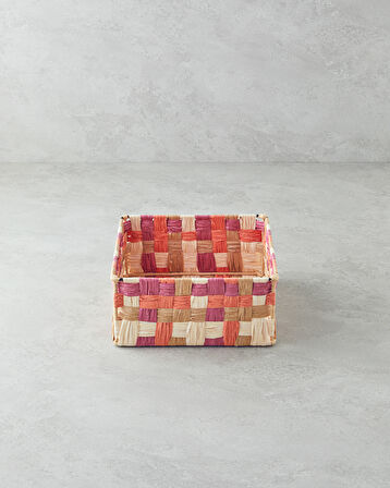 English Home Modern Square Kağıt İp Sepet 22x22x10cm Turuncu