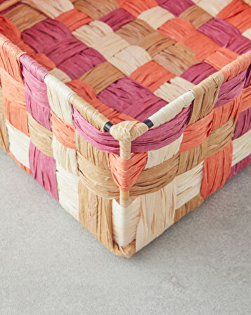English Home Modern Square Kağıt İp Sepet 22x22x10cm Turuncu