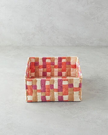 English Home Modern Square Kağıt İp Sepet 26x26x12cm Turuncu