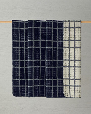 English Home Intense Stripe Pamuklu Tek Kişilik Battaniye 150x200 cm Siyah