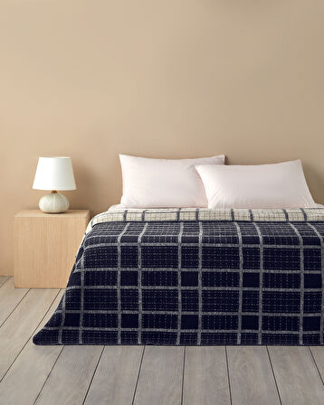 English Home Intense Stripe Pamuklu Tek Kişilik Battaniye 150x200 cm Siyah