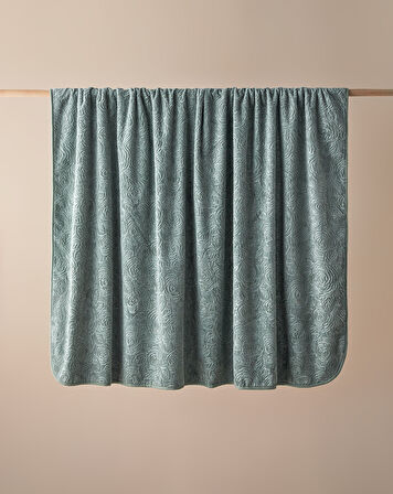 English Home Shabby Rose Emboss Çift Kişilik Battaniye 200x220 cm Seledon