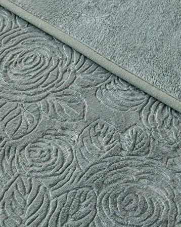 English Home Shabby Rose Emboss Çift Kişilik Battaniye 200x220 cm Seledon