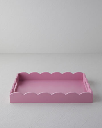 English Home Retro Ahşap Tepsi 40x27 cm Pembe