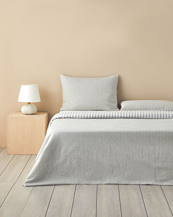 English Home Pure Waffle İpliği Boyalı King Size Nevresim Takımı 240x220 cm Gri