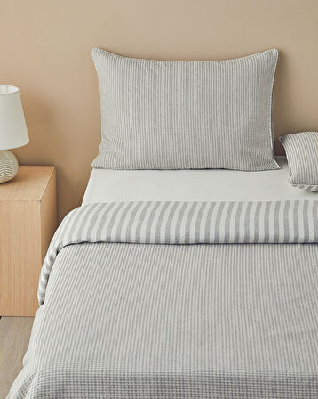 English Home Pure Waffle İpliği Boyalı King Size Nevresim Takımı 240x220 cm Gri