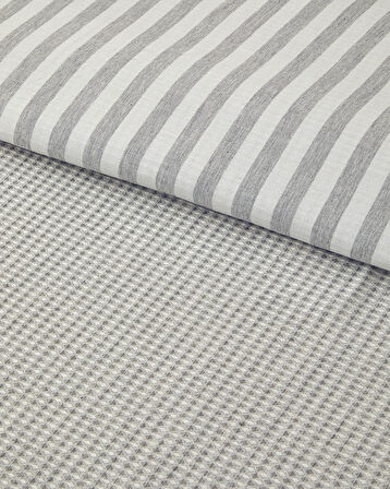 English Home Pure Waffle İpliği Boyalı King Size Nevresim Takımı 240x220 cm Gri