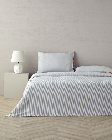 English Home Cool Stripe İpliği Boyalı Çift Kişilik Nevresim Takımı Terracota - Bej