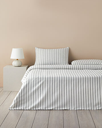 English Home Pure Stripe İpliği Boyalı Tek Kişilik Nevresim Takımı 160x220 cm Yeşil