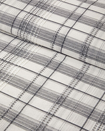 English Home Waffle Check İpliği Boyalı Çift Kişilik Nevresim Takımı 200x220 cm Gri