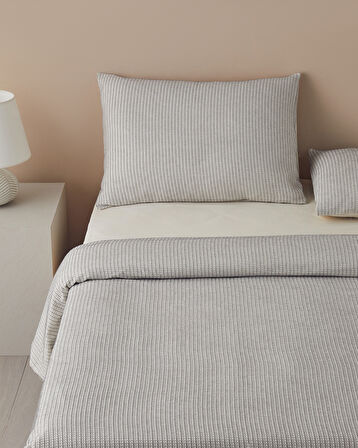 English Home Dotted Waffle İpliği Boyalı Çift Kişilik Nevresim Takımı 200x220 cm Siyah