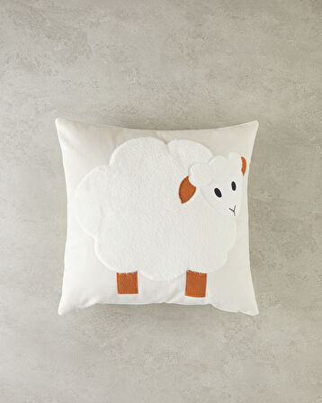 English Home Lam Bebe Dekoratif Kırlent 45x45 cm Ekru