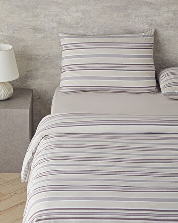 English Home Contempo Kolay Ütülenir Tek Kişilik Nevresim Takımı 160x220 cm Mürdüm