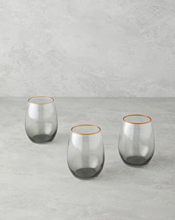 English Home Citrus Cam 3'lü Bardak 350 ml Amber-Yeşil