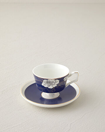 English Home Evelina New Bone China 4 Parça 2 Kişilik Kahve Fincan Takımı 90 ml Lacivert