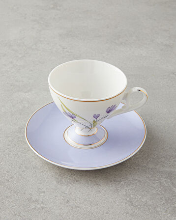 English Home Valentina New Bone China 4 Parça 2 Kişilik Kahve Fincan Takımı 80 ml Lila