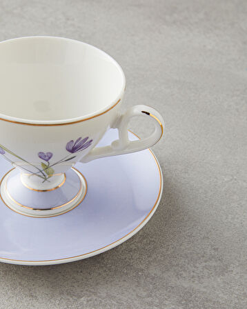English Home Valentina New Bone China 4 Parça 2 Kişilik Kahve Fincan Takımı 80 ml Lila