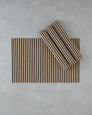 Serene Bambu 4'lü Amerikan Servis 30x45 cm Siyah-Krem