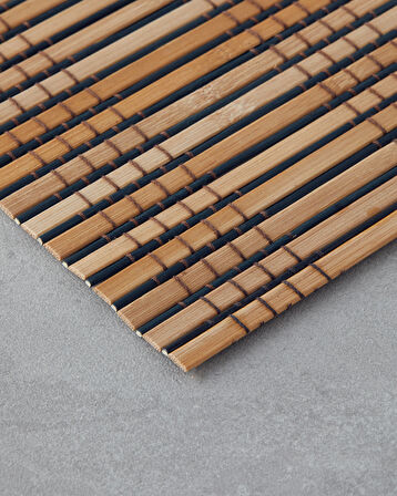 Breeze Bambu 4'lü Amerikan Servis 30x45 cm Siyah-Krem