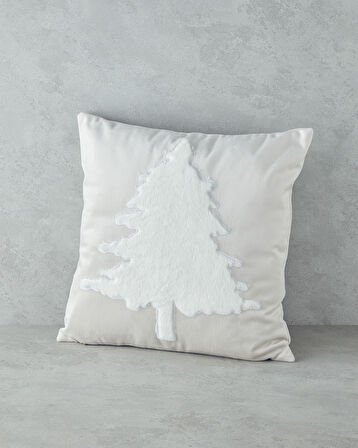 Whitestar Nakışlı Dekoratif Kırlent 45x45 cm Ekru