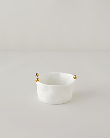 Golden Gleam Porselen Kase 15 cm Beyaz-Gold