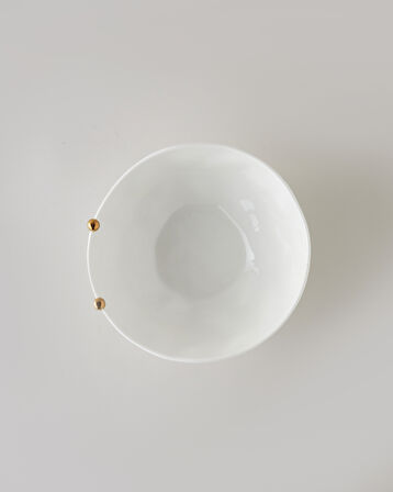 Golden Gleam Porselen Kase 15 cm Beyaz-Gold