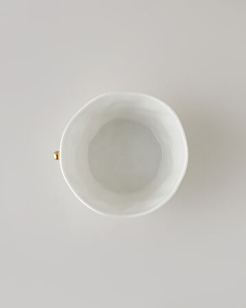 Golden Gleam Porselen Kase 21 cm Beyaz-Gold