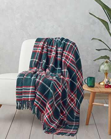 Magie Koltuk Şalı 130x170 cm Yeşil – Kırmızı