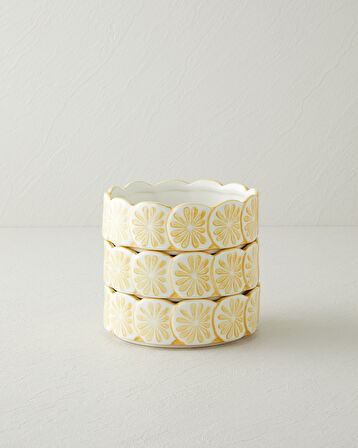 Lemon Stoneware Kase 15,5 cm Sarı