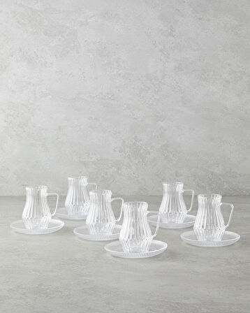 Rachel Cam 12 Parça 6 Kişilik Çay Seti 135 ml Şeffaf