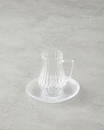 Rachel Cam 12 Parça 6 Kişilik Çay Seti 135 ml Şeffaf