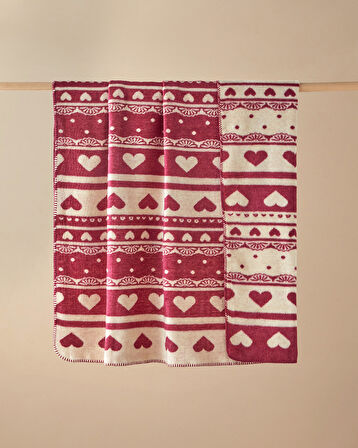 romantic memories Akrilik Tv Battaniye 130x170 cm Vişne