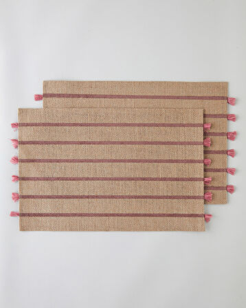Fringe Jüt 2'li Amerikan Servis 30x45 cm Pembe