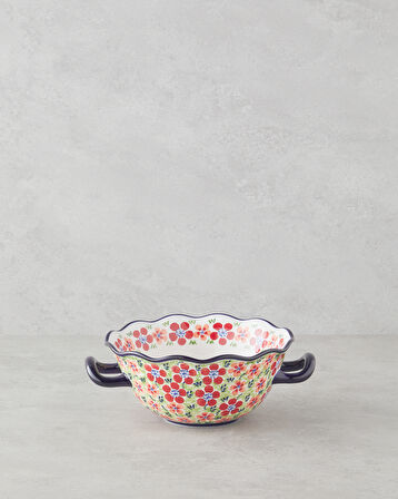 Botanic Stoneware Kase 26 cm Renkli