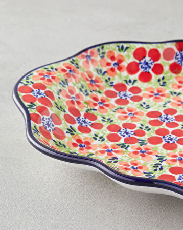 Botanic Stoneware Kayık Tabak 35 cm Renkli
